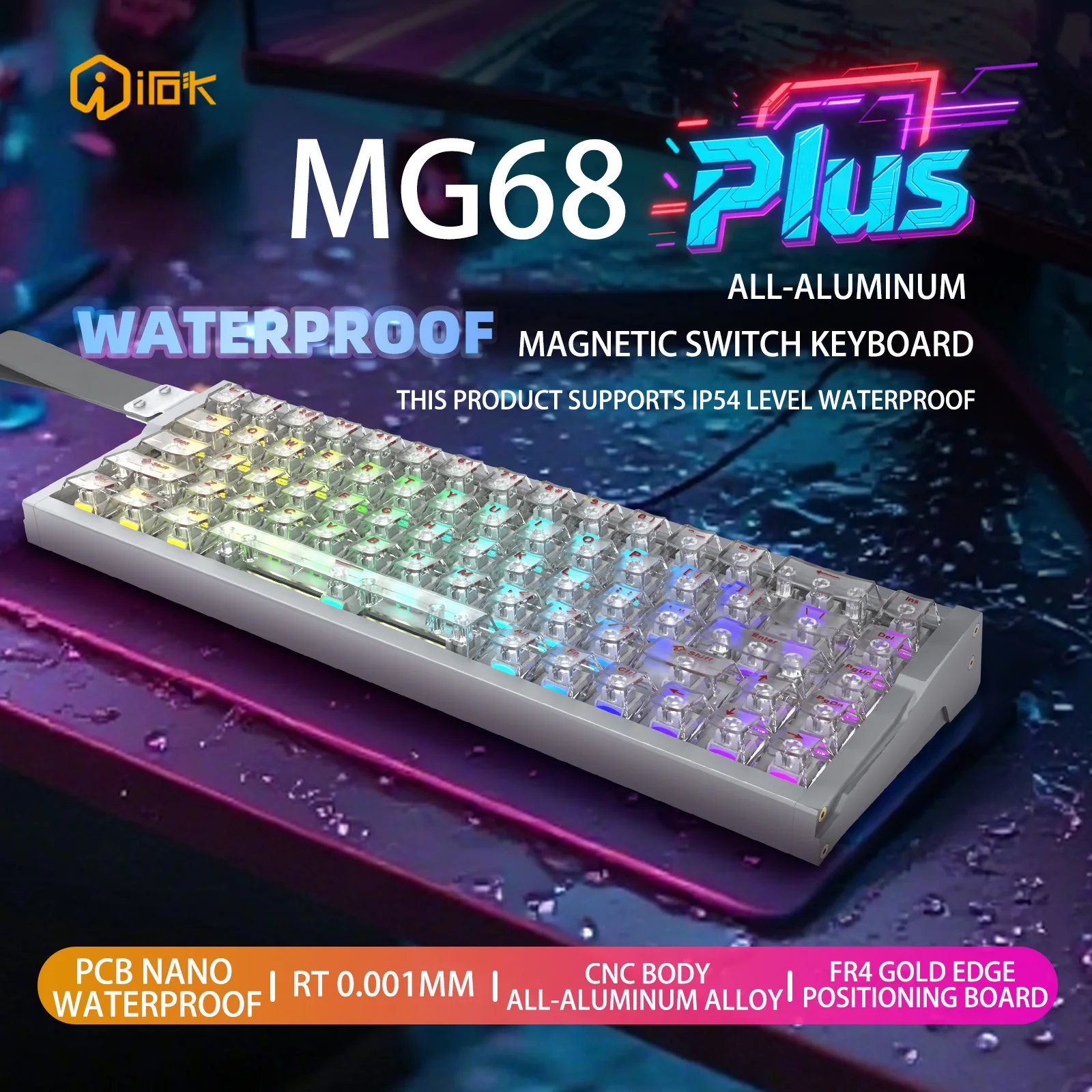 Gaming Keyboard Hot Swappable - IROK MG68 PRO 8K Interruttore magnetico
