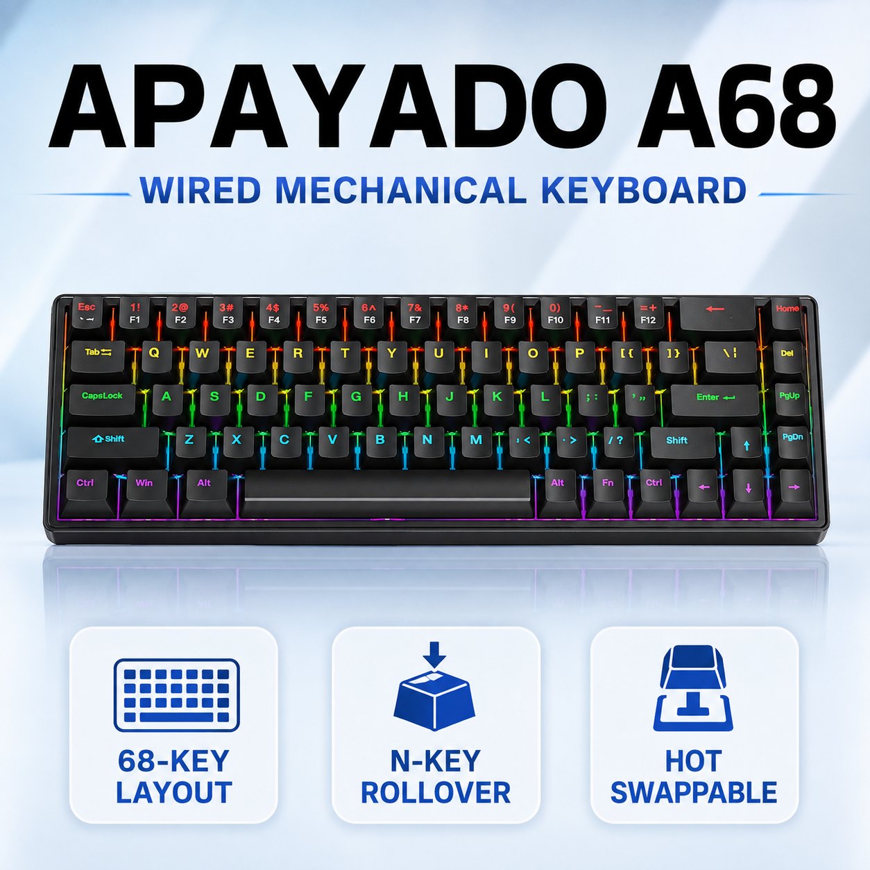 Tastiera meccanica cablata APA - Keyboard Gaming Blue Switch recensione e prezzo
